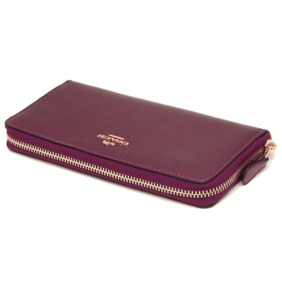 Coach Accordion Zip Wallet in Maroon - Picture 4 of 4